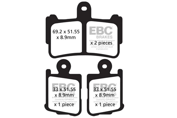 EBC BRAKES - FA499/4HH FULLY SINTERED (FRONT)