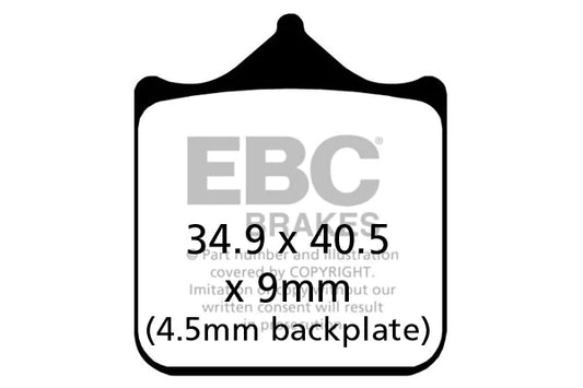 EBC BRAKES - FA604/4HH FULLY SINTERED (2 SET FRONT)