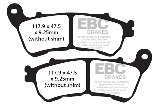 EBC BRAKES - FA640V SEMI SINTERED (FRONT)