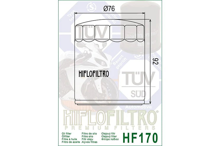 OIL FILTER 170 - HIFLO (CHROME)