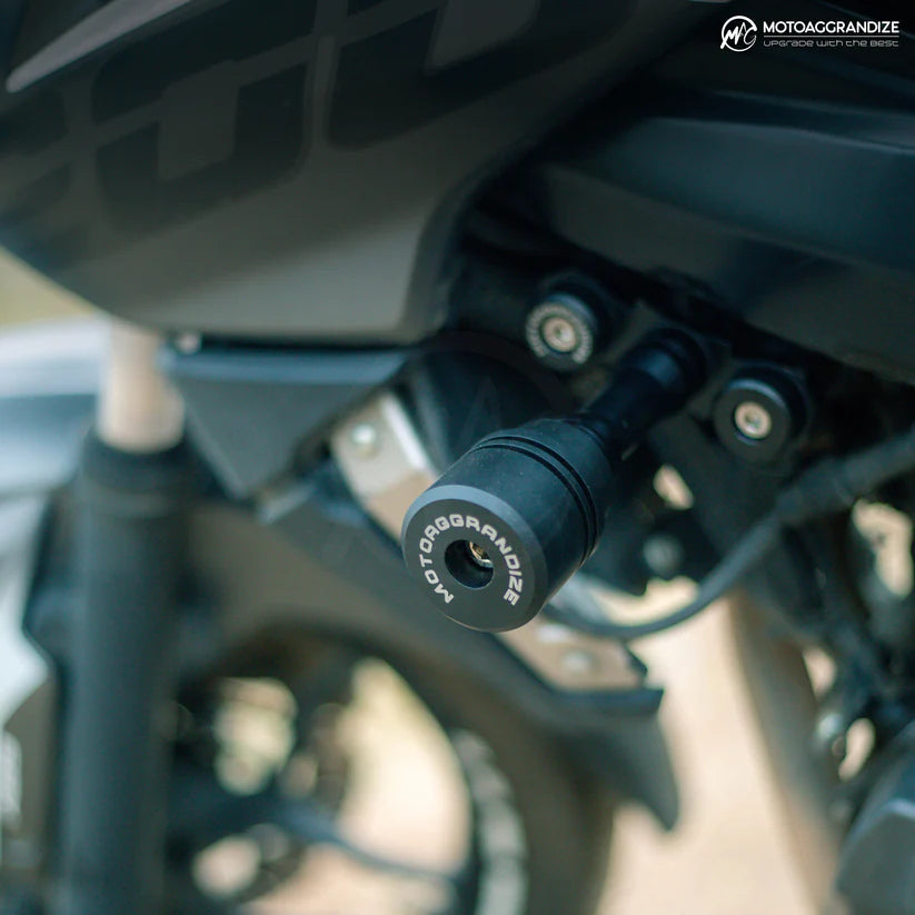 Motoaggrandize Frame sliders | Crash Protectors for Bajaj NS 200 [Black]