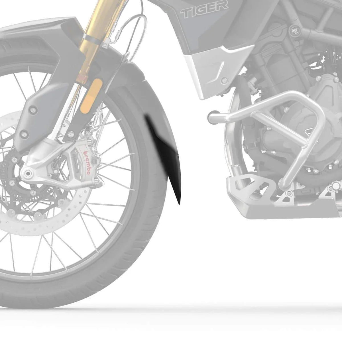 Pyramid Fender Extender for Triumph Tiger 900 Rally (2020+) Matte Black - 056950