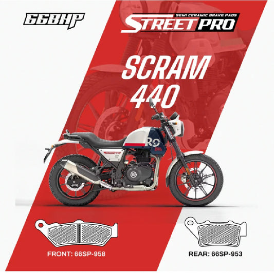 66BHP Street Pro Semi Ceramic Brake Pads Royal Enfield Scram 440