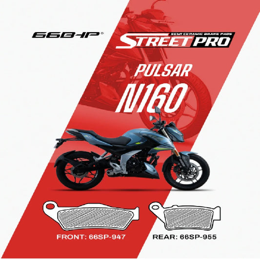 66BHP Street Pro Semi Ceramic Brake Pads Bajaj Pulsar N 160