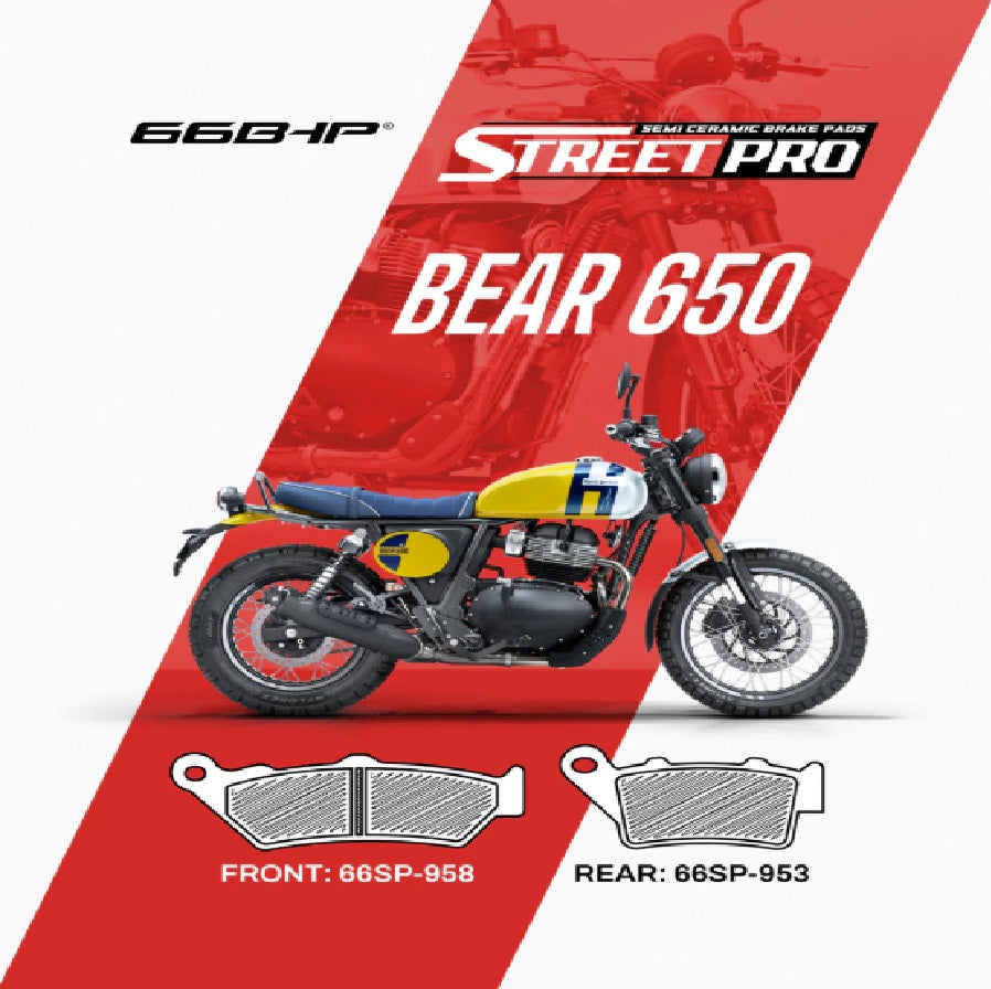 66BHP Street Pro Semi Ceramic Brake Pads Royal Enfield Bear  650
