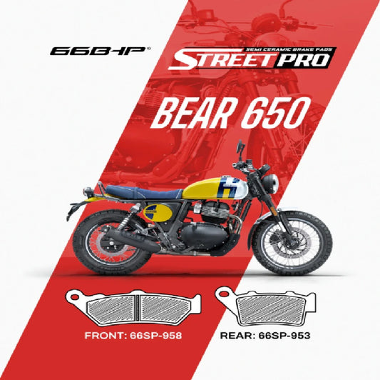 66BHP Street Pro Semi Ceramic Brake Pads Royal Enfield Bear  650
