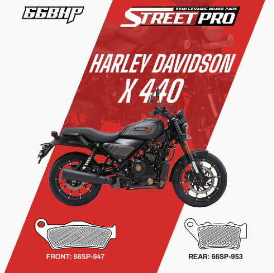 66BHP StreetPro Semi Ceramic brake pads Harley davidson 440x