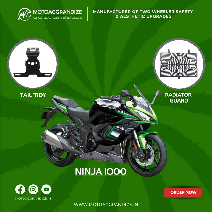 Motoaggrandize Kawasaki Ninja 1000 Combo | Radiator Guard, Tail Tidy