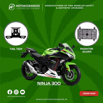 Motoaggrandize Kawasaki Ninja 300 Combo | Radiator Guard, Tail Tidy