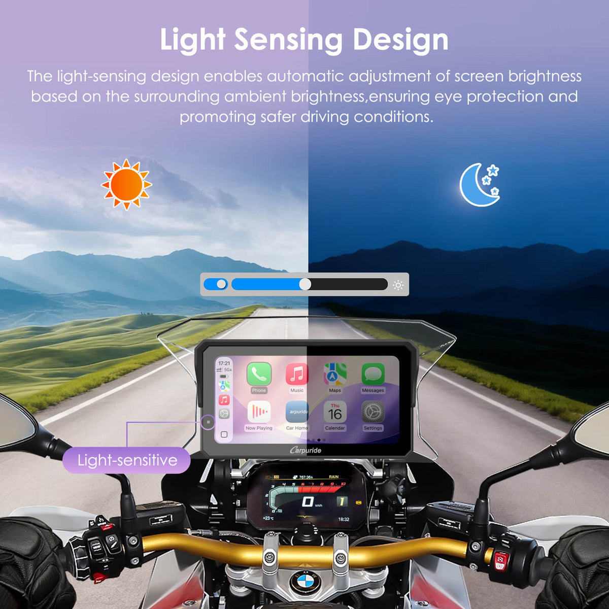 Carpuride W602BS 6" Motorcycle Stereo-Designed for BMW Motorcycle Compatible with Wonder Wheel Control