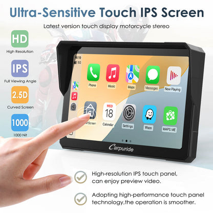 Carpuride W702BS - 7" BMW Motorcycle CarPlay with OEM Controller Integration