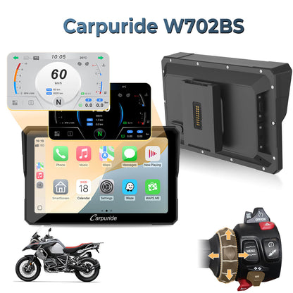 Carpuride W702BS - 7" BMW Motorcycle CarPlay with OEM Controller Integration