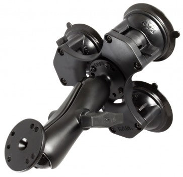 RAM Triple Suction Cup Base with 1.5" Dia. Double Socket Arm & 2.5" Round Base