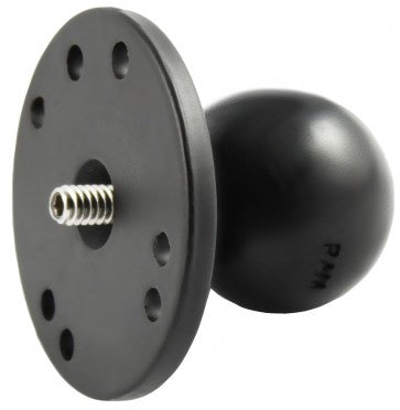 RAM 2.5" Round Base (AMPs Hole Pattern), 1.5" Ball & 1/4-20 Threaded Male Post for Cameras