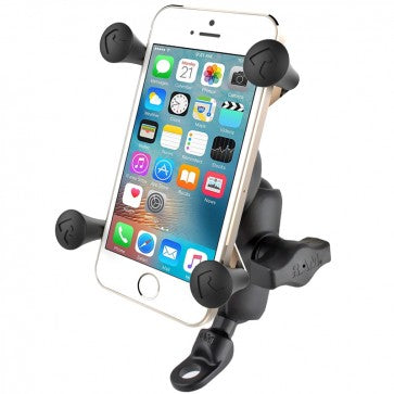 RAM Mini Motorcycle Base (9mm Hole) with Universal RAM® X-Grip® Phone Cradle