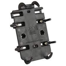 RAM Mini Motorcycle Base (9mm Hole) with Quick-Grip™ Spring Loaded Phone Holder
