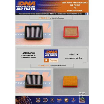 DNA Air Filter Triumph Street Twin 900 Series (16-21) PN: P-TR9N16-01