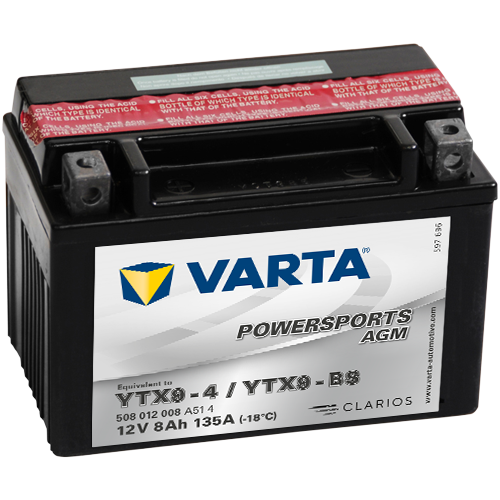 Varta Powersports AGM Battery  YTX9 - BS (8Ah)