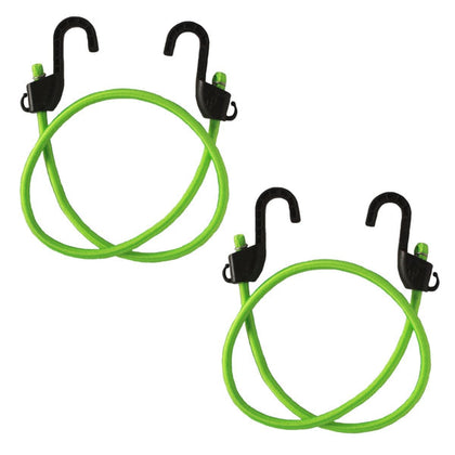 MOTOTECH Grappler Bungee Tie-Down - 36 inches - Flourescent Green - 8mm - Pack of 2