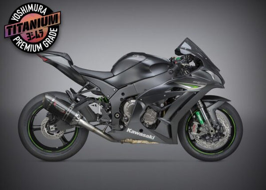 Yoshimura Race Alpha 3/4 Titanium System, With Carbon Fiber Muffler For Kawasaki ZX-10R/RR 2016+