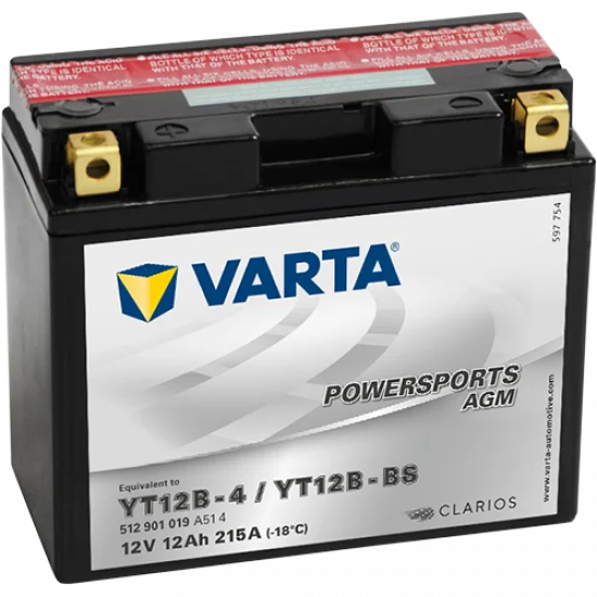 VARTA Powersports AGM YT12B - BS (12 Ah)