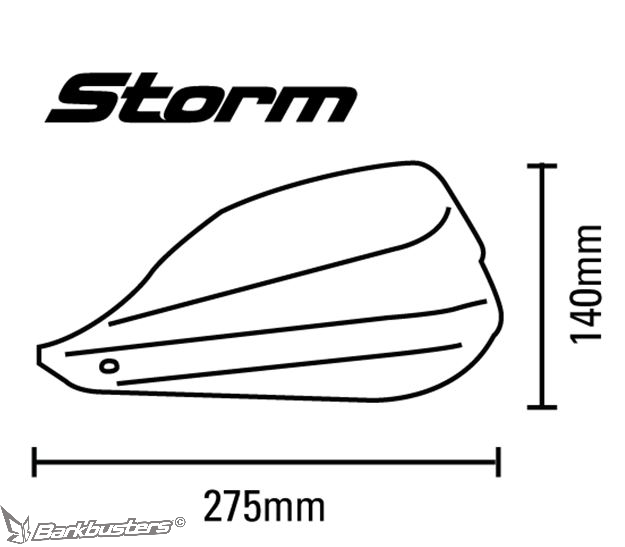 BARKBUSTERS STORM Handguard – Single Point Clamp Mount (25.4mm)
