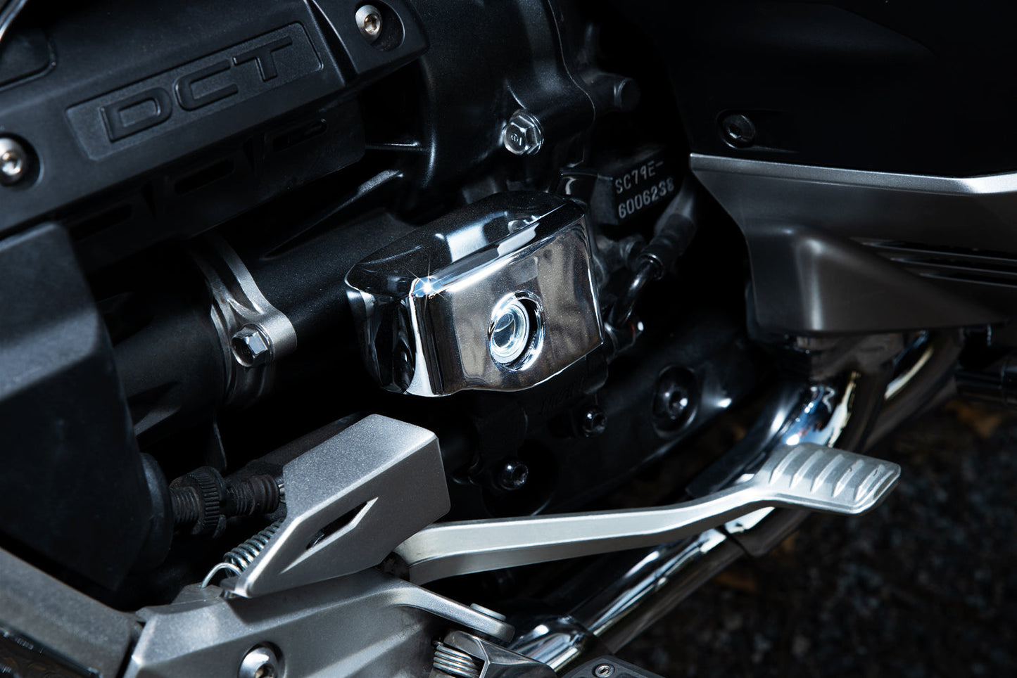 GOLDSTRIKE CHROME REAR MASTER CYLINDER COVER BY TWINART