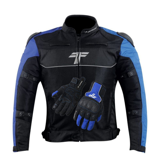 Tarmac One III Level 2 Jacket Black/Sky Blue/Royal Blue + FREE Tarmac Tex blue gloves