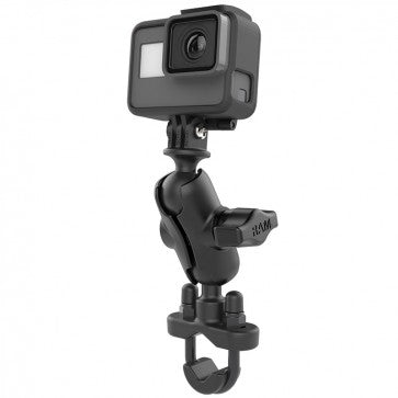 RAM Handlebar U-Bolt Mount with Short Socket Arm & Universal Action Camera Adapter