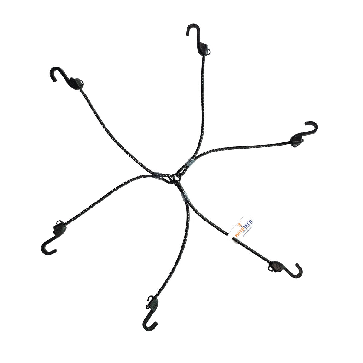 MOTOTECH Reflective Hexapod Bungee Tie-down System - 32" / 80cms - Black