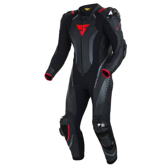 Black Red Shima Apex RS 1-Piece Leather Racing Suit