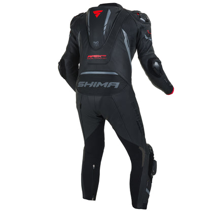 Black Red Shima Apex RS 1-Piece Leather Racing Suit