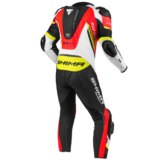 Red White Yellow Shima Apex RS 1-Piece Leather Racing Suit