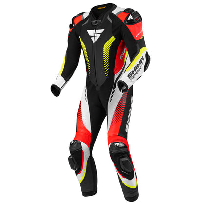 Red White Yellow Shima Apex RS 1-Piece Leather Racing Suit