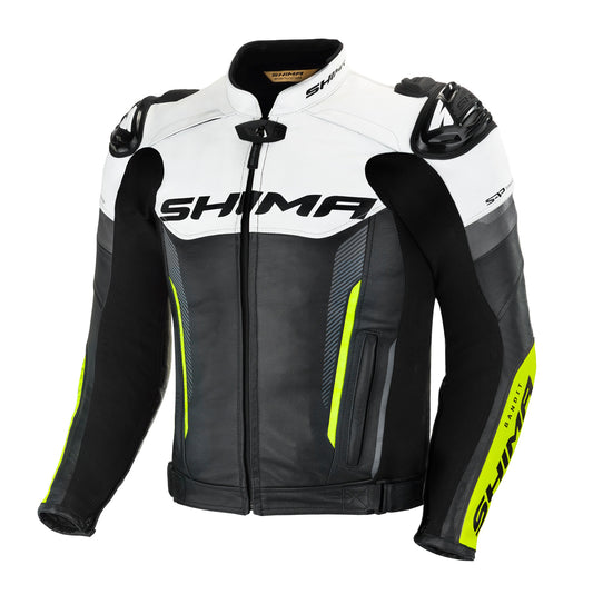 Shima Bandit Black White Fluorescent Green Riding Jacket