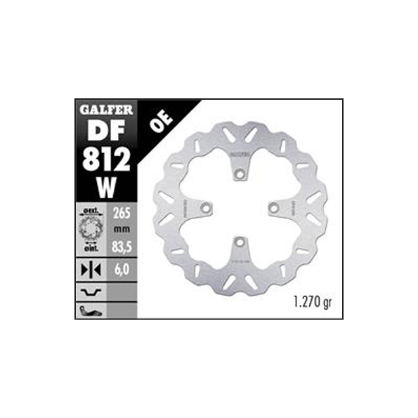 Galfer DF812W Wave Fixed Rear Disc Ducati Diavel