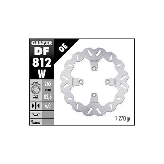 Galfer DF812W Wave Fixed Rear Disc Ducati Diavel
