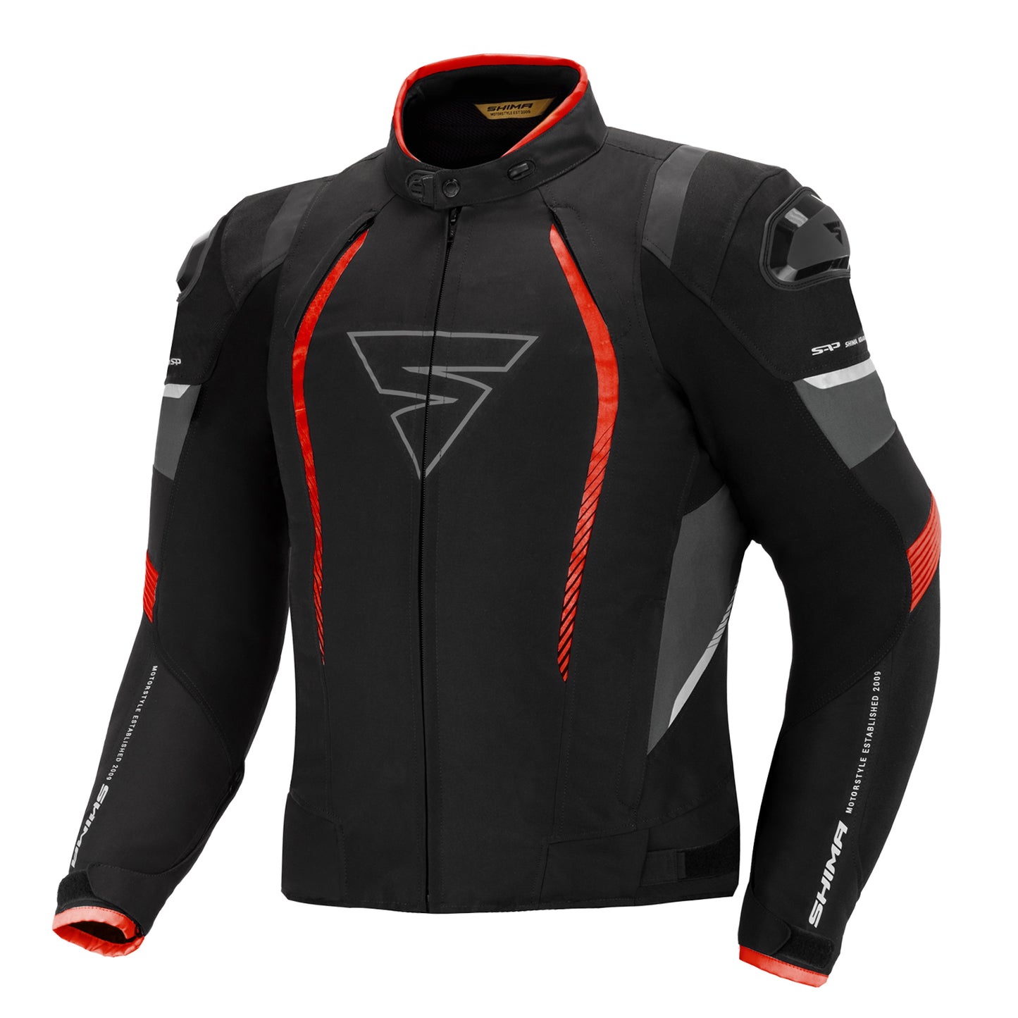 Shima Solid Pro Textile Sports Touring Red Riding Jacket