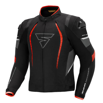 Shima Solid Pro Textile Sports Touring Red Riding Jacket